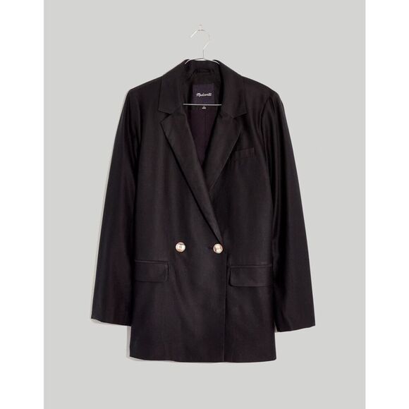 Madewell Size S Caldwell Double-Breasted Blazer: Two Button Edition in Black - Picture 1 of 13